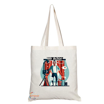 TB1791 Mr Actor Tote Bag - Great for Actors, Theater Enthusiasts, Film Buffs - Sustainable, Stylish, Long Handled, Durable and Reusable