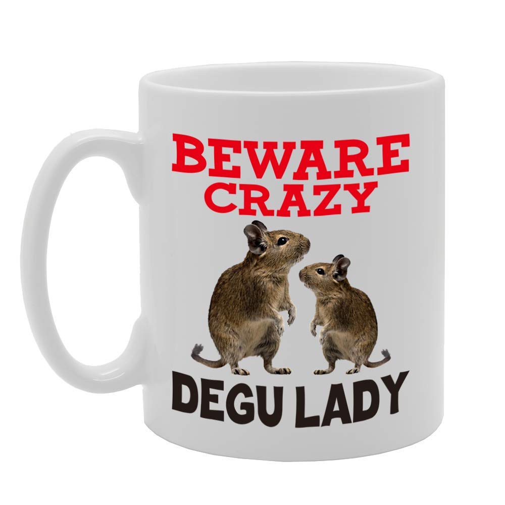 Beware Crazy Degu Lady   Printed Tea Coffee Ceramic  Mg4445 - Funny Printed Coffee Mug - Great Gift Idea