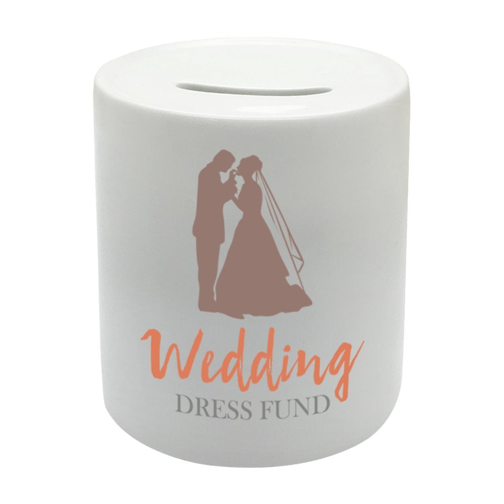 BS030 Wedding Dress Fund Novelty Gift Printed Ceramic Piggy Bank Money Saving Box
