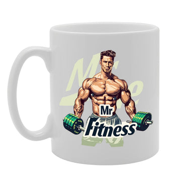 Mr Fitness  - Ideal For Fitness Enthusiasts And Gym Lovers, 11Oz Ceramic Coffee  For Health And Exercise Fans Mg5987 - Funny Printed Coffee Mug - Great Gift Idea