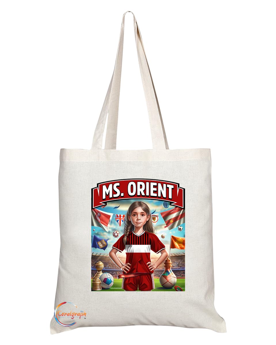 TB1654 Ms Orient Footie Fan Lady Girl Tote Bag - Eco-Friendly, Stylish, Long Handled, Perfect Novelty Gift by