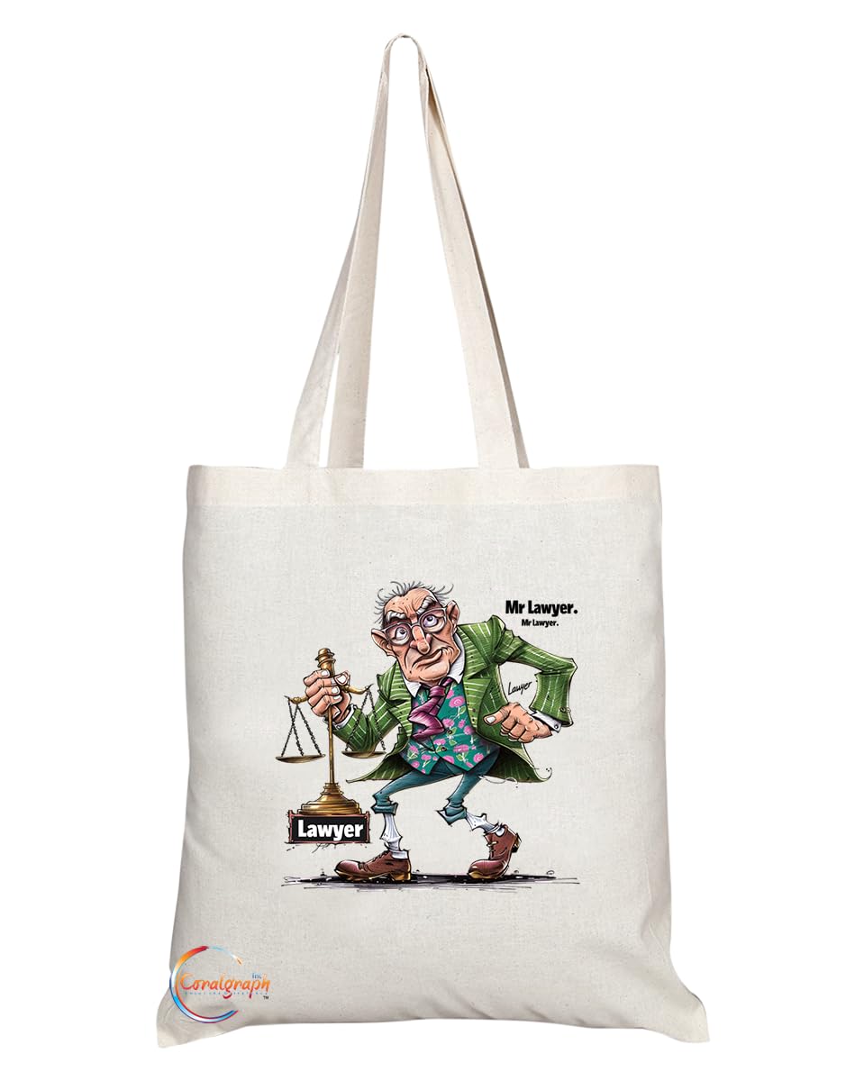 TB1853 Mr Lawyer Tote Bag - Great Gift for Lawyers, Legal Professionals, Law Students - Durable, Stylish, Eco-Friendly, Reusable, Spacious, and Lightweight