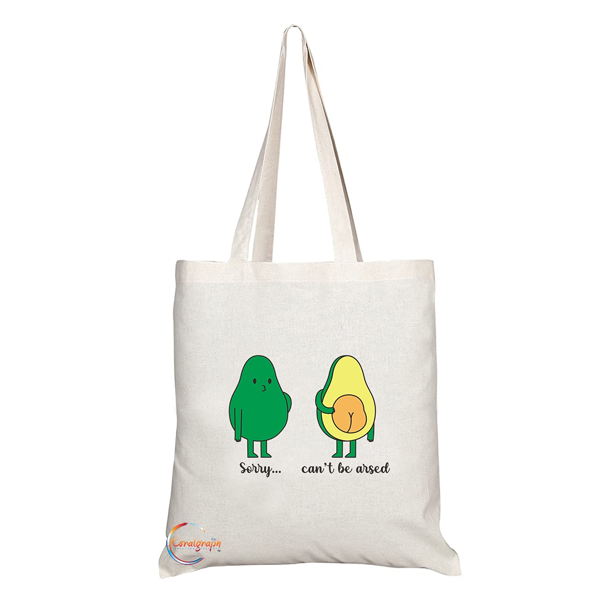 TB1396 Sorry can't be arsed Tea Novelty Present Gift Printed Eco-Friendly Stylish Long Handled Tote Shoulder Bag