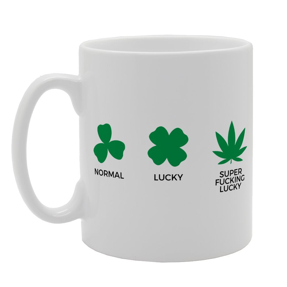 Normal Lucky Super Fucking Lucky Leaf   Printed Tea Coffee  Mg1697 - Funny Printed Coffee Mug - Great Gift Idea
