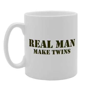 Real Man Make Twins   Printed Tea Coffee Ceramic  Mg2078 - Funny Printed Coffee Mug - Great Gift Idea