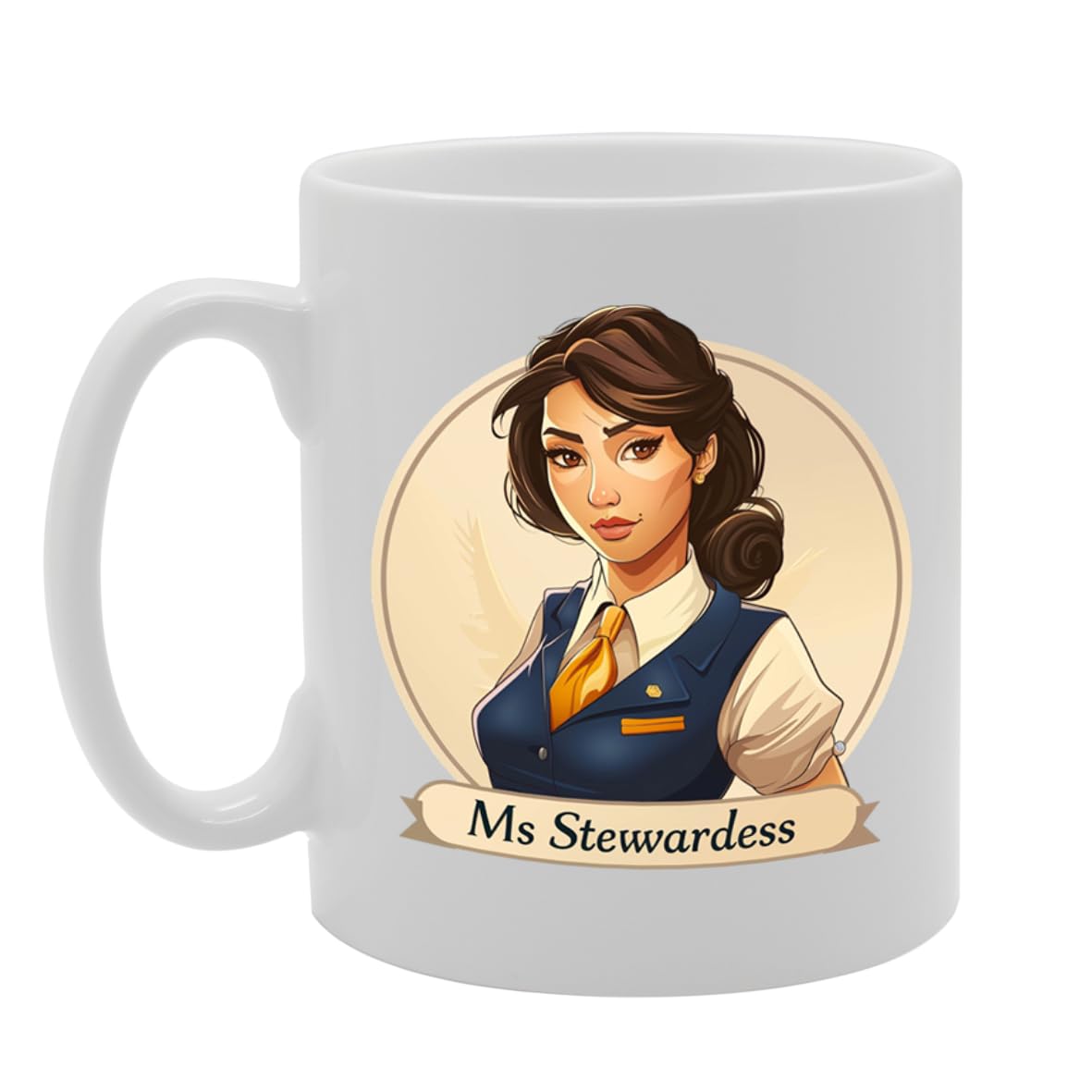 Ms Stewardess  - Ideal For Flight Attendants And Aviation Enthusiasts, 11Oz Ceramic Coffee  For Airline Professionals And Travel Lovers Mg5963 - Funny Printed Coffee Mug - Great Gift Idea