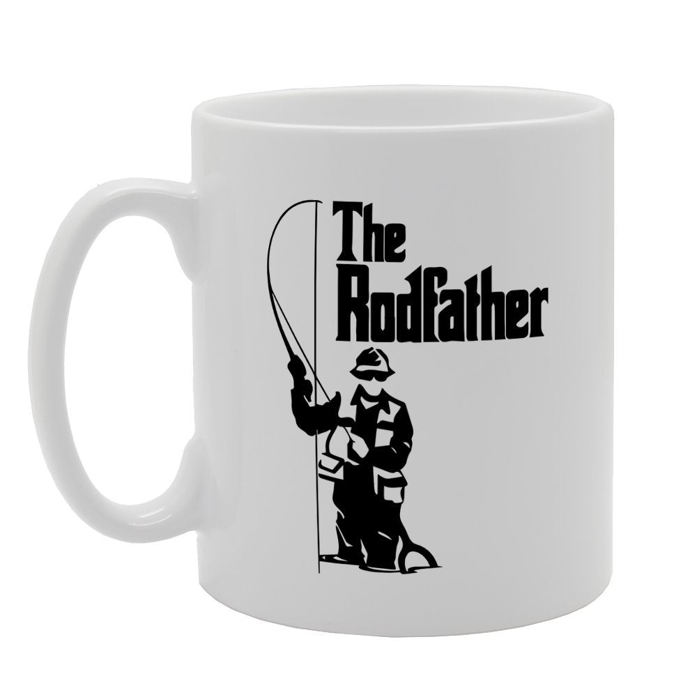 The Rodfather Fisherman Funny Joke Image   Printed Tea Coffee Ceramic  Mg2041 - Funny Printed Coffee Mug - Great Gift Idea