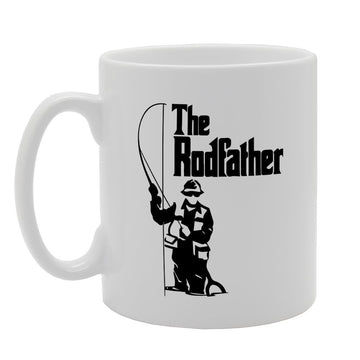 The Rodfather Fisherman Funny Joke Image   Printed Tea Coffee Ceramic  Mg2041 - Funny Printed Coffee Mug - Great Gift Idea