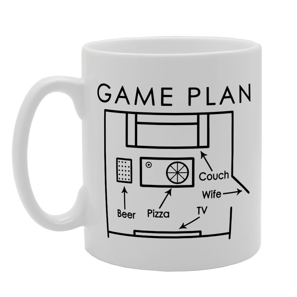 Game Plan   Printed Tea Coffee Ceramic  Mg1288 - Funny Printed Coffee Mug - Great Gift Idea