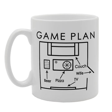 Game Plan   Printed Tea Coffee Ceramic  Mg1288 - Funny Printed Coffee Mug - Great Gift Idea