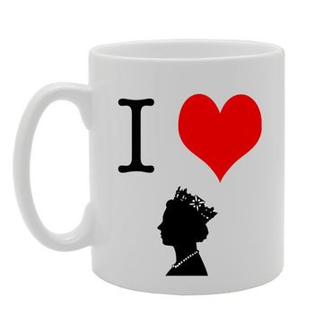 I Love Queen   Printed Tea Coffee Ceramic  Mg243 - Funny Printed Coffee Mug - Great Gift Idea