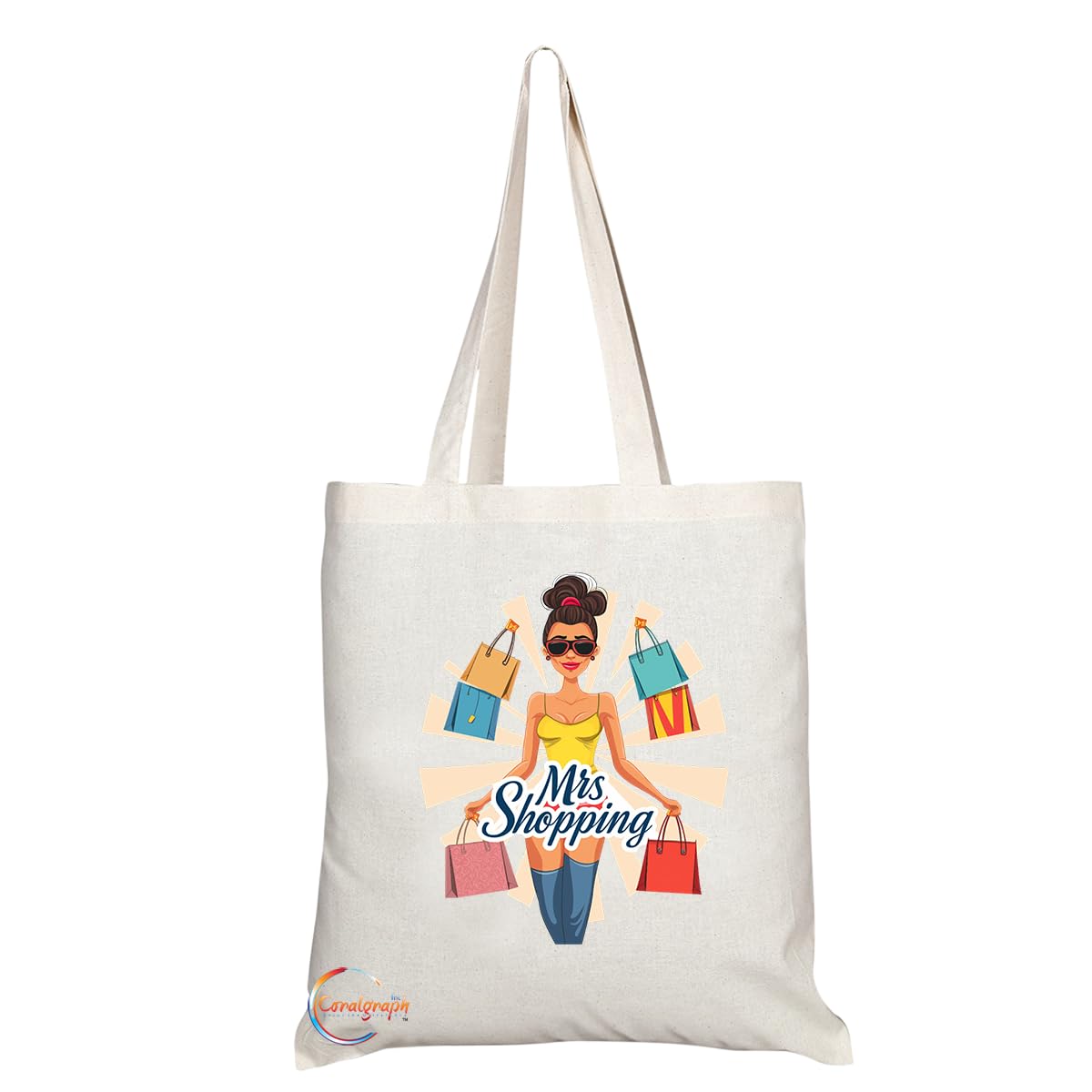 TB1782 Ms Shopping Tote Bag - Great for Female Shopping Enthusiasts, Bargain Hunters, Retail Lovers - Sustainable, Stylish, Long Handled, Durable and Reusable