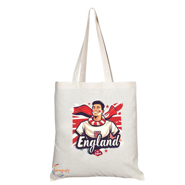 TB1725 Mr England Fan Tote Bag - Great for England Sports Fans, Supporters, Enthusiasts - Sustainable, Stylish, Long Handled, Durable and Reusable
