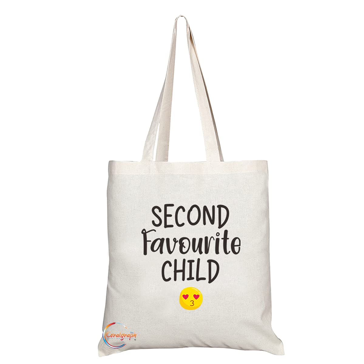 TB1158 Second Favourite Child Novelty Present Gift Printed Eco-Friendly Stylish Long Handled Tote Shoulder Bag