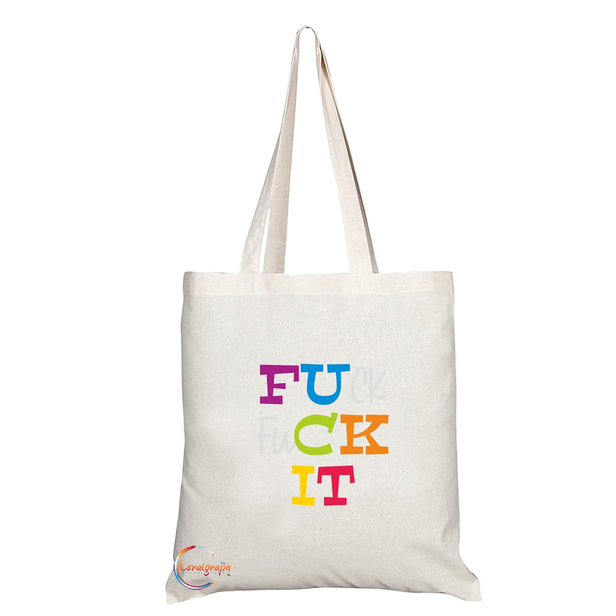 TB1302 F**k It F**k It Tea Novelty Present Gift Printed Eco-Friendly Stylish Long Handled Tote Shoulder Bag
