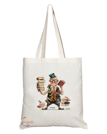 TB1845 Mr Librarian Tote Bag - Gift for Male Librarians, Book Lovers, Bibliophiles - Durable, Stylish, Eco-Friendly, Reusable, Spacious, and Lightweight