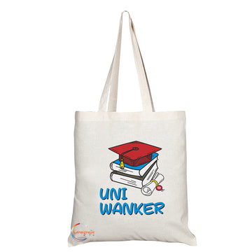 TB1228 Uni Wanker Novelty Present Gift Printed Eco-Friendly Stylish Long Handled Tote Shoulder Bag