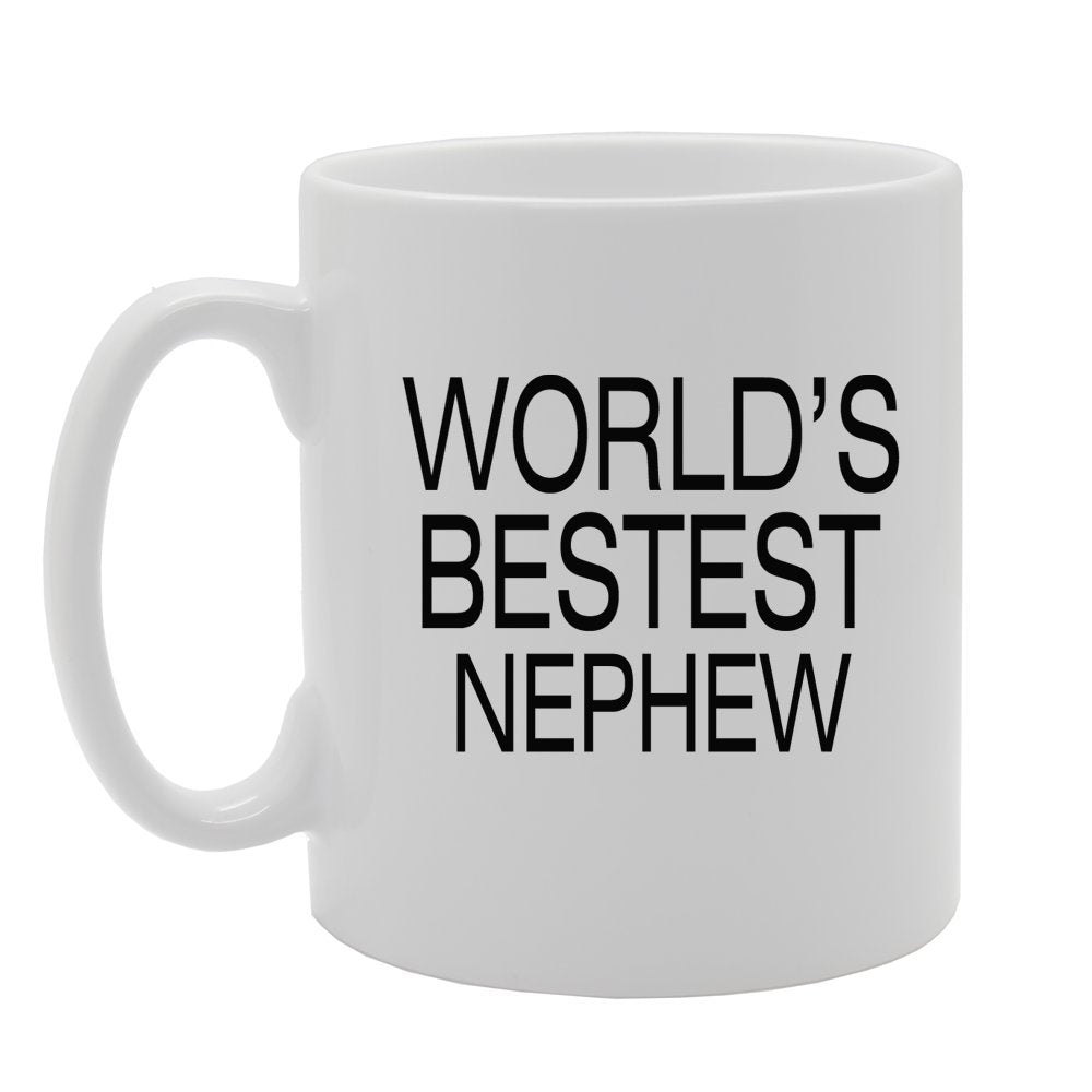 World'S Bestest Nephew   Printed Tea Coffee Ceramic  Mg1390 - Funny Printed Coffee Mug - Great Gift Idea
