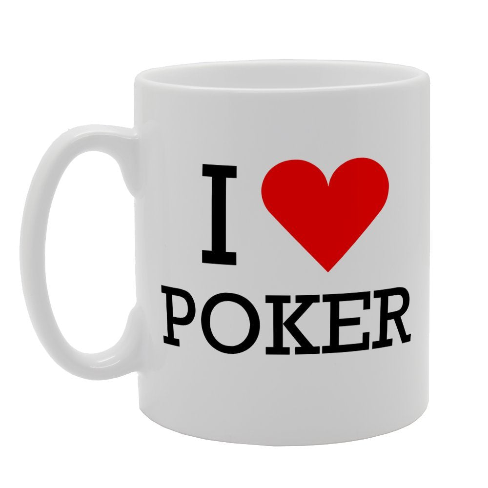 I Love Poker   Printed Tea Coffee Ceramic  Mg1957 - Funny Printed Coffee Mug - Great Gift Idea