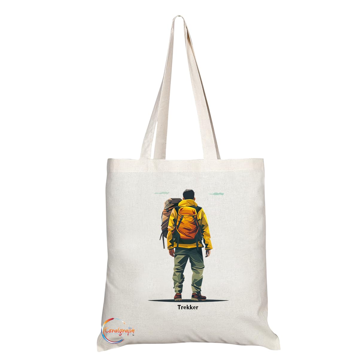 TB1711 Mr Trekker Tote Bag - Great for Hikers, Adventure Lovers, Outdoor Enthusiasts - Sustainable, Stylish, Long Handled, Durable and Reusable