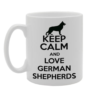 Keep Calm And Love German Shepherds   Printed Tea Coffee Ceramic  Mg355 - Funny Printed Coffee Mug - Great Gift Idea