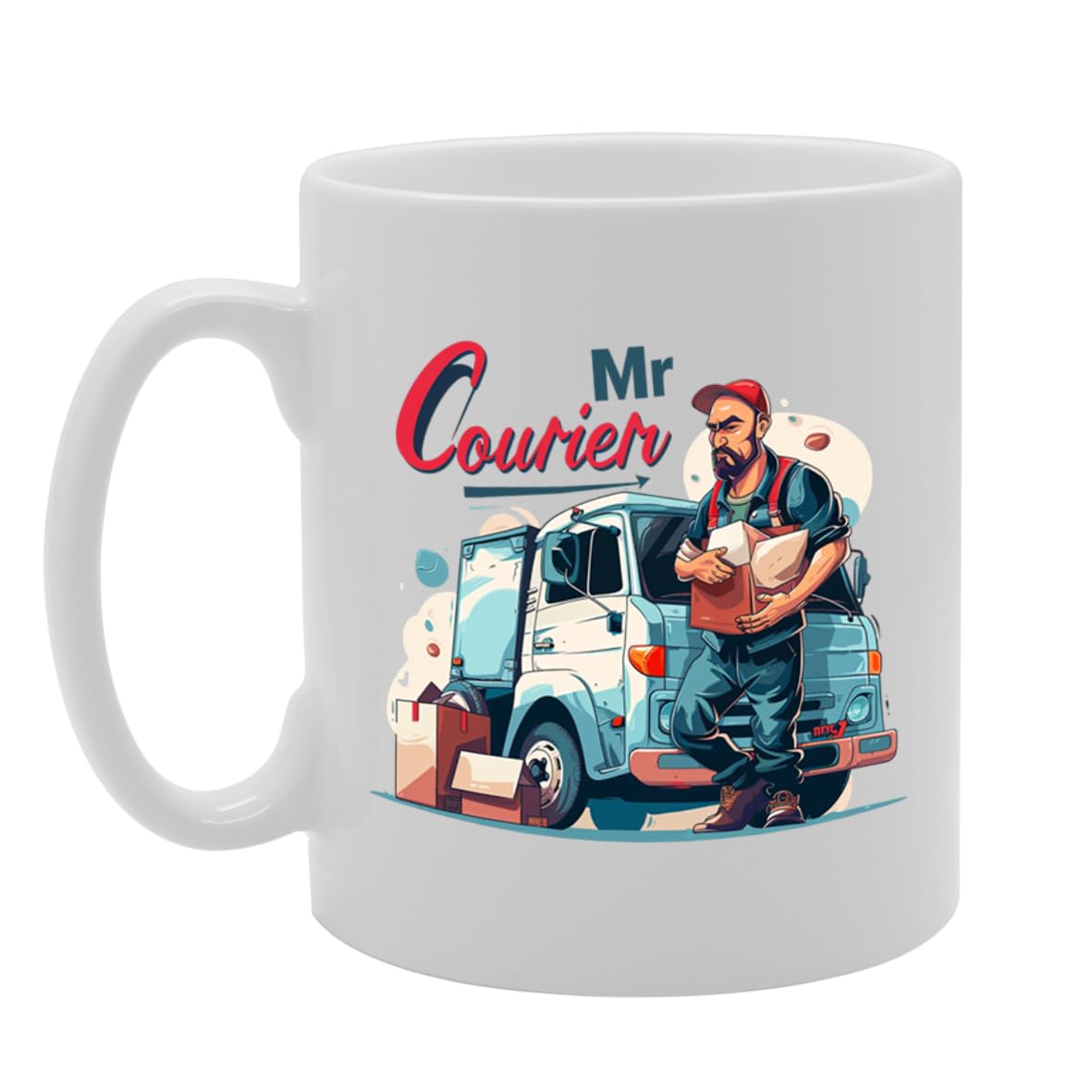 Mr Courier  - Ideal For Couriers And Delivery Professionals, 11Oz Ceramic Coffee  For Logistic Workers And Transport Enthusiasts Mg5961 - Funny Printed Coffee Mug - Great Gift Idea
