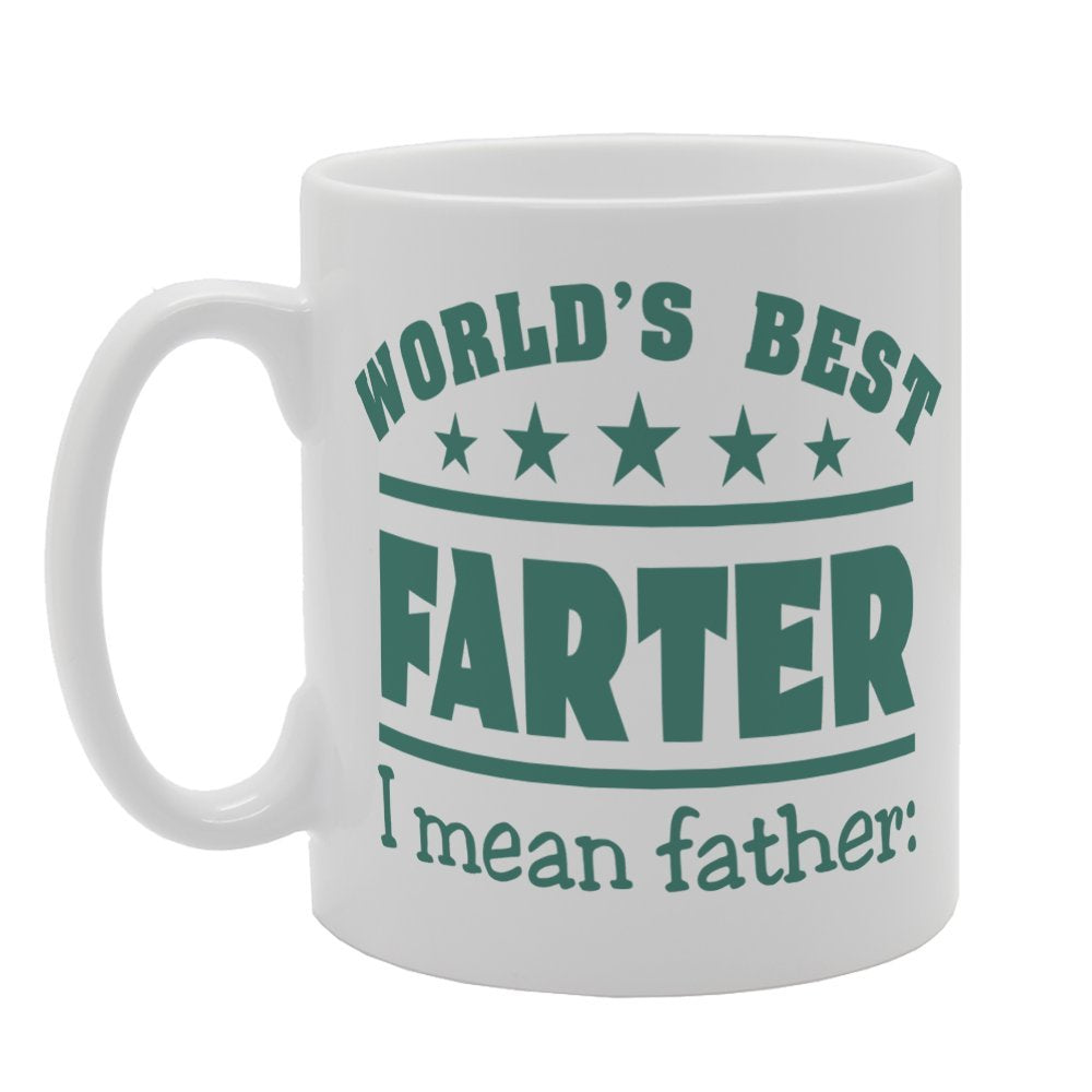 Father'S  - World'S Best Farter I Mean Father   Printed Tea Coffee Ceramic  Mg3764 - Funny Printed Coffee Mug - Great Gift Idea