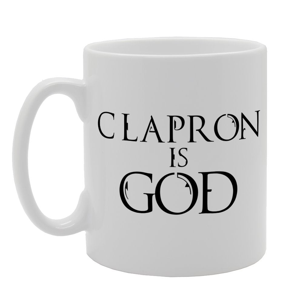 Clapron Is God   Printed Tea Coffee Ceramic  Mg1424 - Funny Printed Coffee Mug - Great Gift Idea