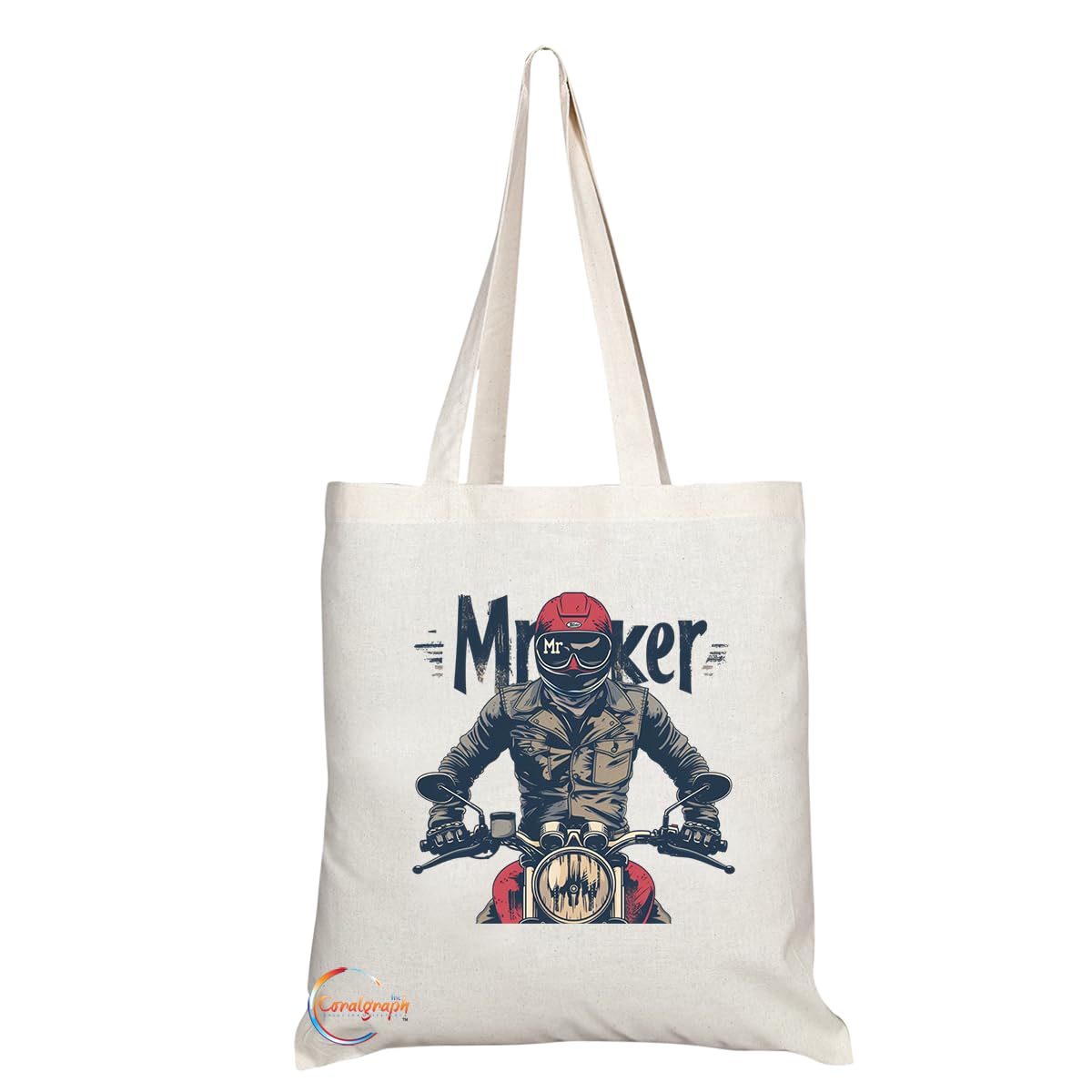 TB1723 Mr Biker Tote Bag - Ideal for Motorcyclists, Bike Enthusiasts, Riders - Sustainable, Stylish, Long Handled, Durable and Reusable