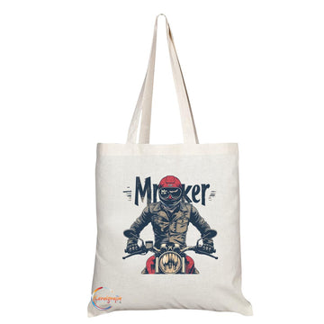 TB1723 Mr Biker Tote Bag - Ideal for Motorcyclists, Bike Enthusiasts, Riders - Sustainable, Stylish, Long Handled, Durable and Reusable