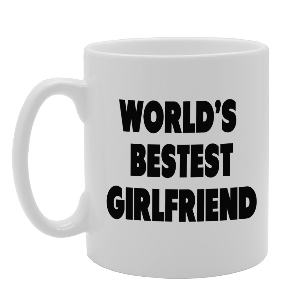 World'S Bestest Girlfriend   Printed Tea Coffee Ceramic  Mg898 - Funny Printed Coffee Mug - Great Gift Idea