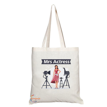 TB1792 Mrs Actor Tote Bag - Great for Female Actors, Theater Enthusiasts, Film Buffs - Sustainable, Stylish, Long Handled, Durable and Reusable