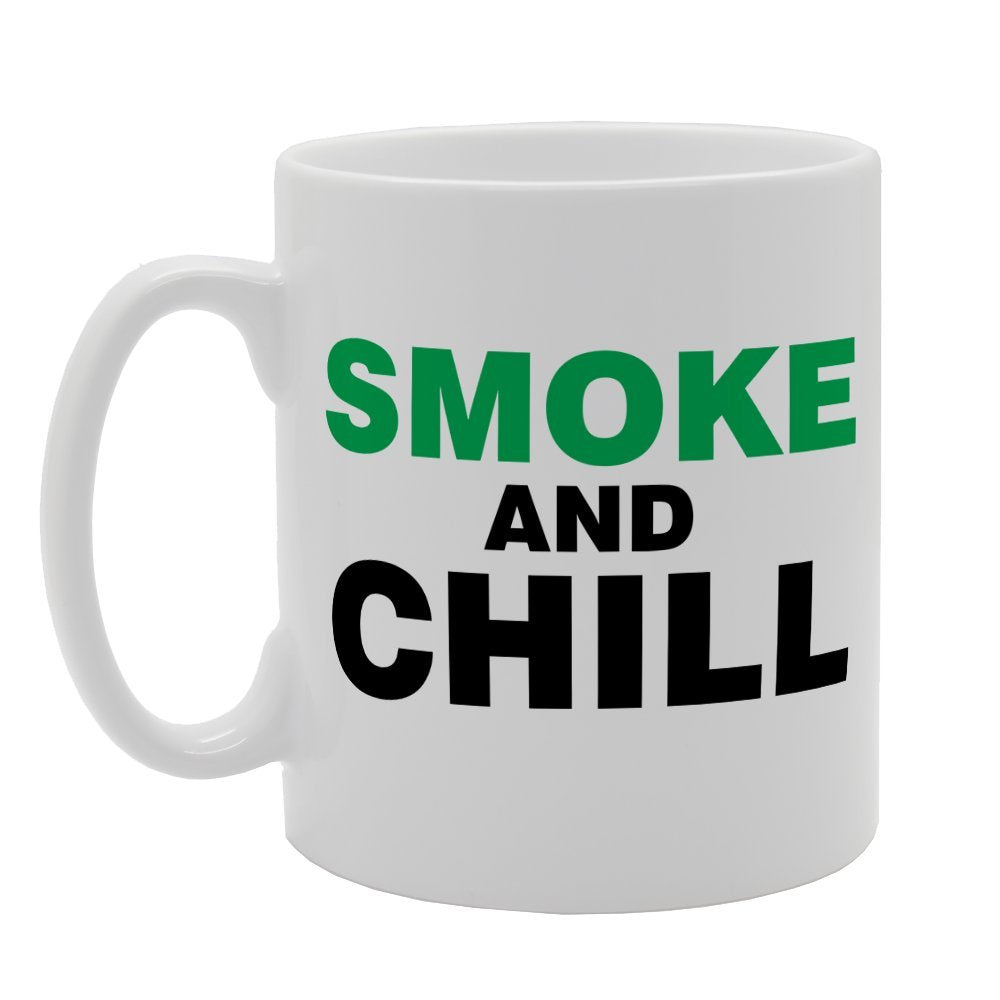 Smoke And Chill   Printed Tea Coffee Ceramic  Mg1622 - Funny Printed Coffee Mug - Great Gift Idea