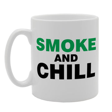 Smoke And Chill   Printed Tea Coffee Ceramic  Mg1622 - Funny Printed Coffee Mug - Great Gift Idea