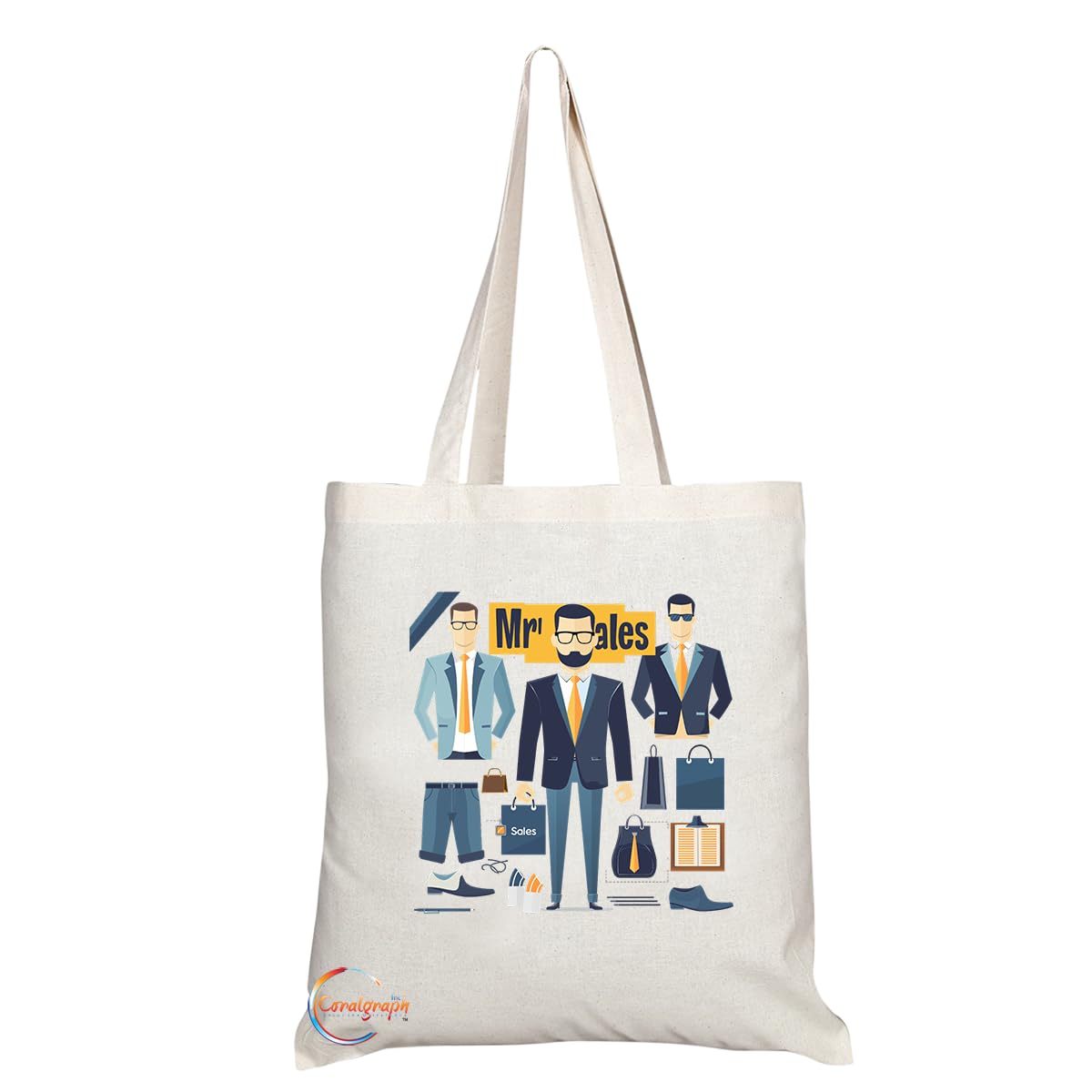 TB1784 Mr Sales Tote Bag - Great for Male Sales Professionals, Retail Workers, Business Enthusiasts - Sustainable, Stylish, Long Handled, Durable and Reusable
