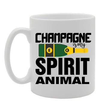 Slogan - Champagne Is My Spirit Animal   Printed Tea Coffee Ceramic  Mg3830 - Funny Printed Coffee Mug - Great Gift Idea