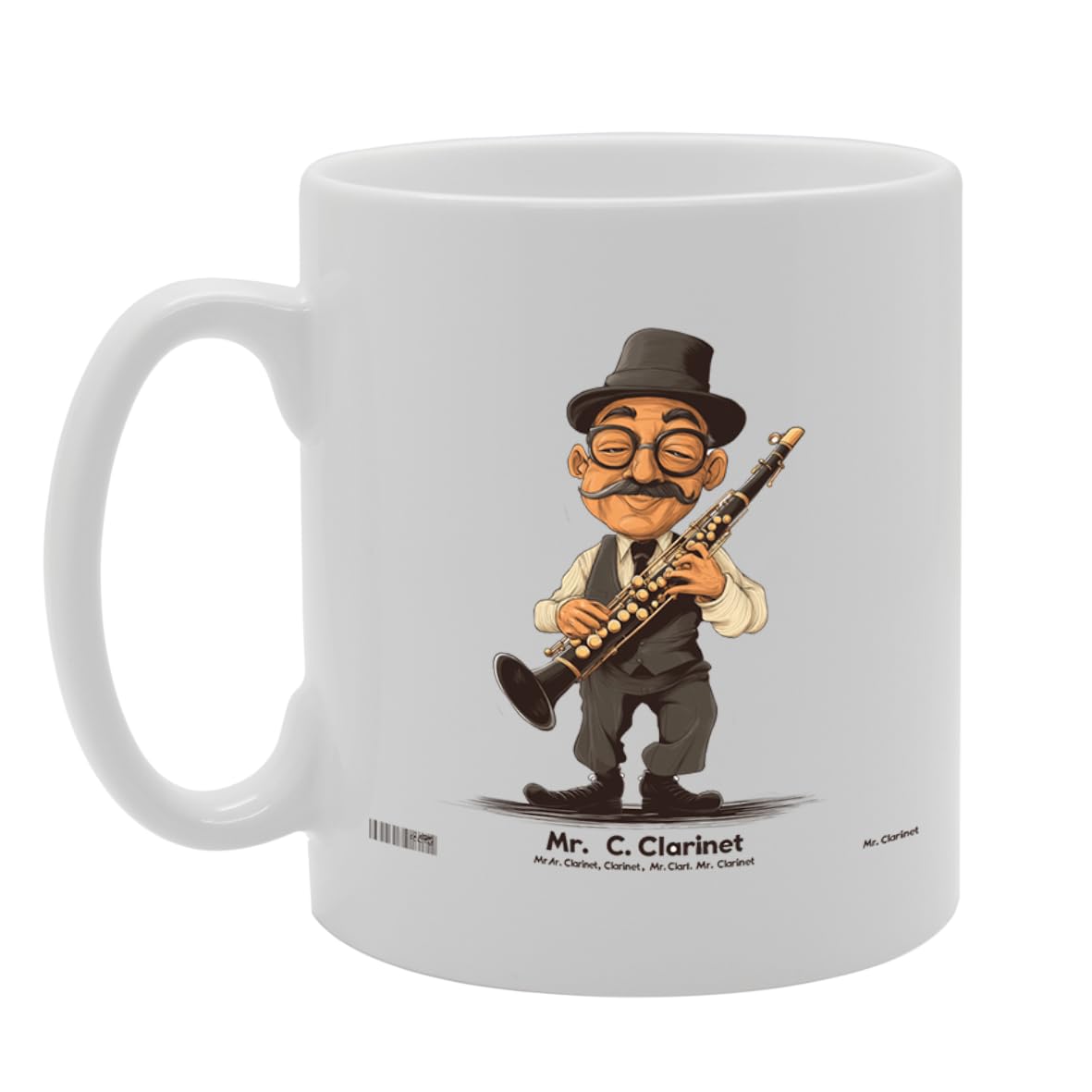 11Oz Ceramic  Mg6548 Featuring Mr Clarinet – For Musicians And Music Lovers - Funny Printed Coffee Mug - Great Gift Idea