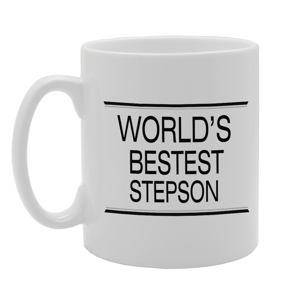 World'S Bestest Stepson   Printed Tea Coffee Ceramic  Mg1398 - Funny Printed Coffee Mug - Great Gift Idea