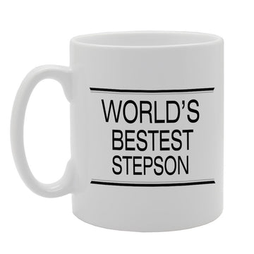 World'S Bestest Stepson   Printed Tea Coffee Ceramic  Mg1398 - Funny Printed Coffee Mug - Great Gift Idea
