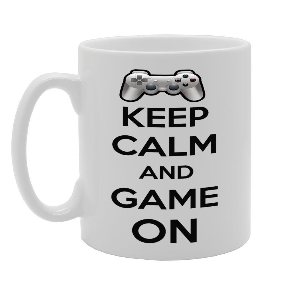 Keep Calm And Game On   Printed Tea Coffee Ceramic  Mg545 - Funny Printed Coffee Mug - Great Gift Idea