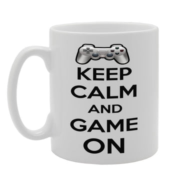Keep Calm And Game On   Printed Tea Coffee Ceramic  Mg545 - Funny Printed Coffee Mug - Great Gift Idea