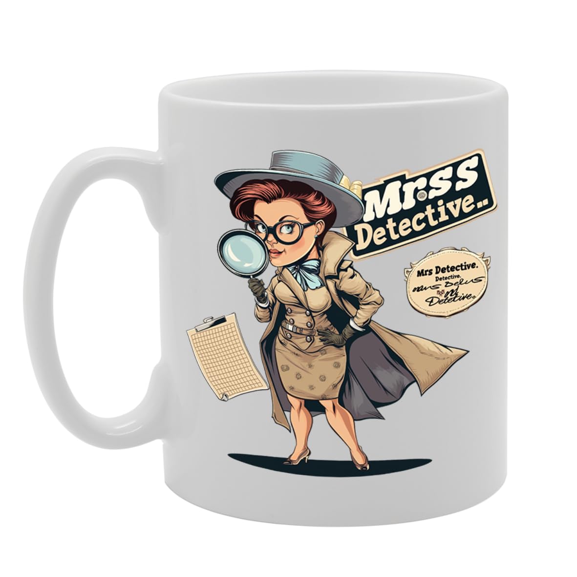 Mrs Detective  - For Female Detectives, Investigators, Crime Enthusiasts, Durable Ceramic, Dishwasher Safe, Premium Print Mg6079 - Funny Printed Coffee Mug - Great Gift Idea
