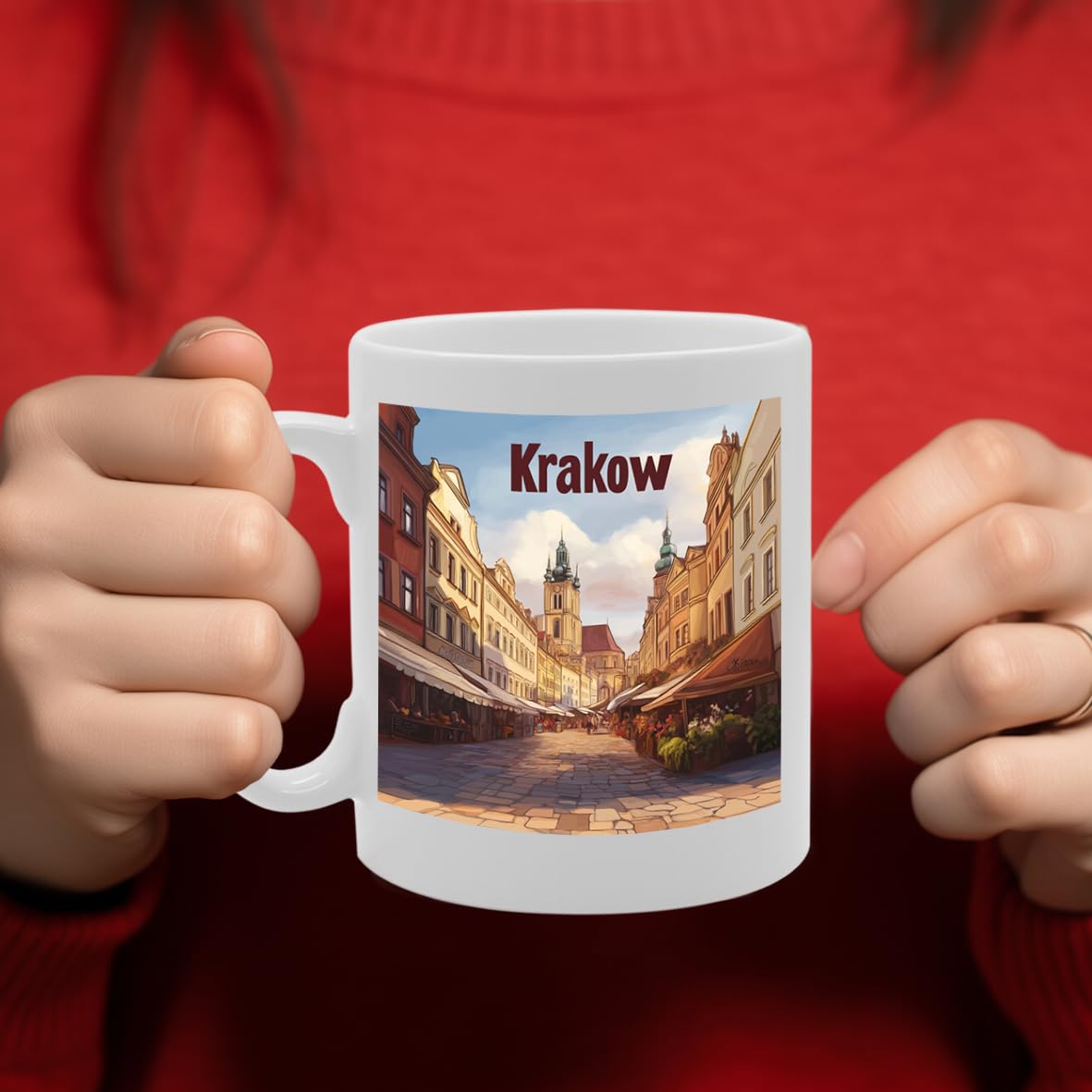 11Oz Dishwasher-Safe Ceramic  Featuring Popular Cities & Capitals From Europe And Around The World (Krakow) - Funny Printed Coffee Mug - Great Gift Idea