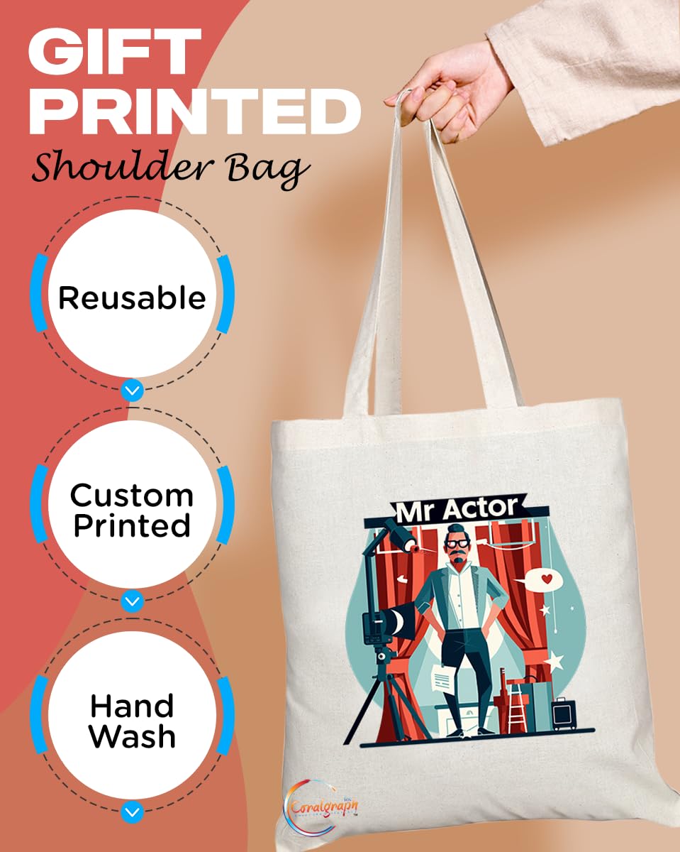TB1791 Mr Actor Tote Bag - Great for Actors, Theater Enthusiasts, Film Buffs - Sustainable, Stylish, Long Handled, Durable and Reusable