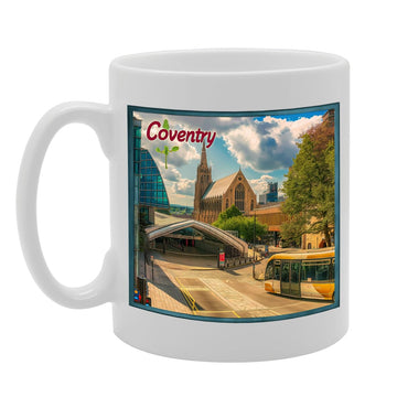 Printed Coffee Ceramic  Featuring Cities And Landmarks In United Kingdom (Coventry) - Funny Printed Coffee Mug - Great Gift Idea
