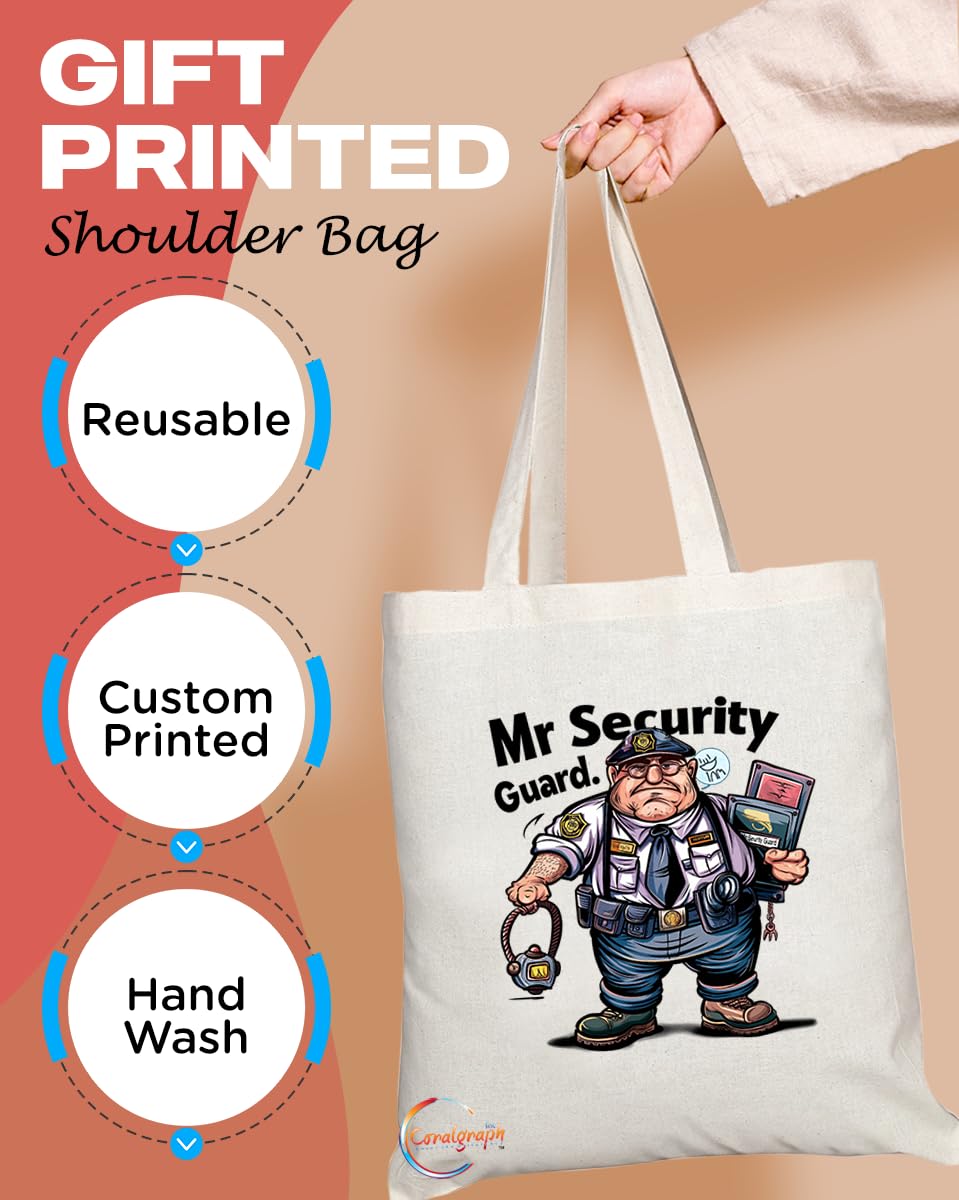 TB1972 Mr Security Guard Tote Bag - Ideal for Security Personnel, Guards, and Law Enforcement - Tote Bag with Empowering Design