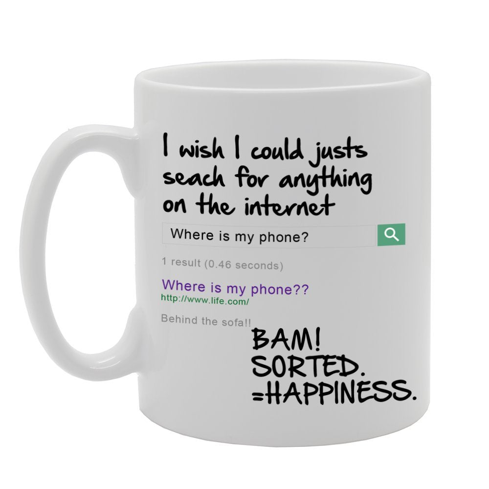 Funny Search Tool/Where Is My Phone ?   Printed Ceramic Tea Coffee  Mg050 - Funny Printed Coffee Mug - Great Gift Idea