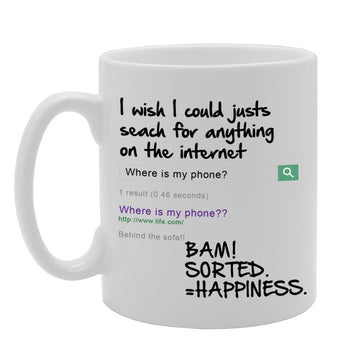 Funny Search Tool/Where Is My Phone ?   Printed Ceramic Tea Coffee  Mg050 - Funny Printed Coffee Mug - Great Gift Idea
