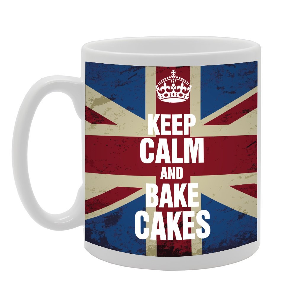 Keep Calm And Bake Cakes   Printed Tea Coffee Ceramic  Mg2343 - Funny Printed Coffee Mug - Great Gift Idea