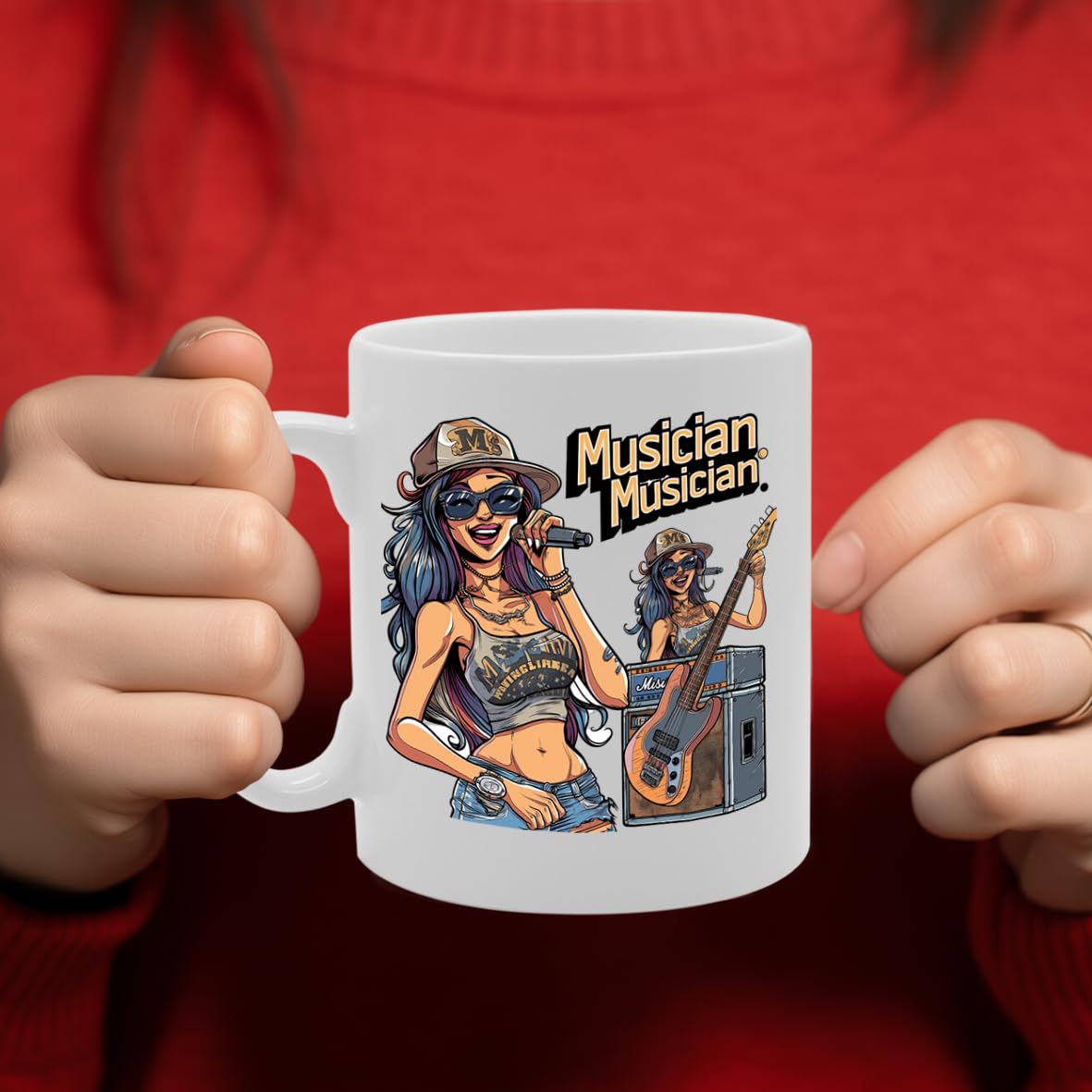 Ms Musician  - For Female Musicians, Band Members, Music Lovers, Durable Ceramic, Dishwasher Safe, Premium Print Mg6057 - Funny Printed Coffee Mug - Great Gift Idea